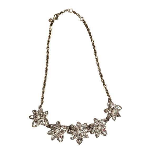 J crew crystal and pearl statement necklace - Picture 1 of 3